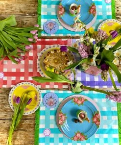 Rice By Rice New Ceramic Floral Side Plate - Pink & Yellow