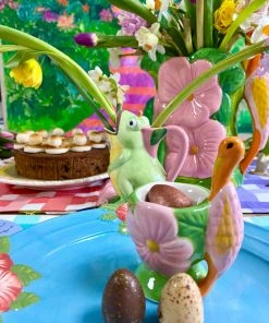 Rice By Rice New Ceramic Floral Dinner Plate - Blue