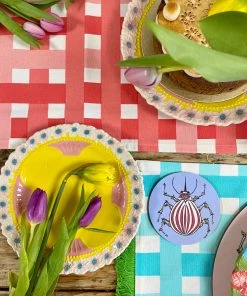 Rice By Rice New Ceramic Floral Side Plate - Pink & Yellow