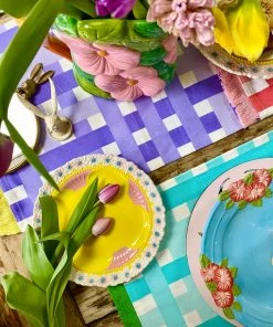 Rice By Rice New Ceramic Floral Dinner Plate - Blue