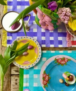 Rice By Rice New Ceramic Floral Dinner Plate - Blue