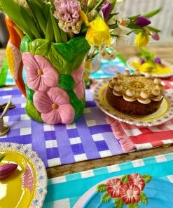 Rice By Rice New Ceramic Floral Dinner Plate - Blue