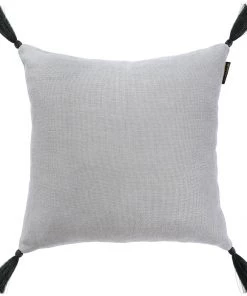 Mind The Gap Frost Grey Linen Cushion
