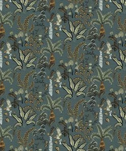Josephine Munsey Woodland Floor Fabric Petrol And Sage