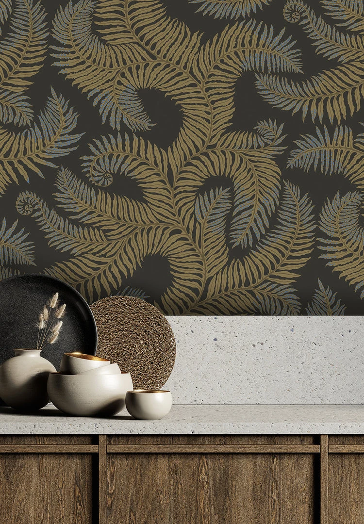 Josephine Munsey Bombe's Fernery Wallpaper In Olive & Celadon Les Jardins Royaux 11 Josephine Munsey Bombe's Fernery Wallpaper In Olive & Celadon Les Jardins Royaux