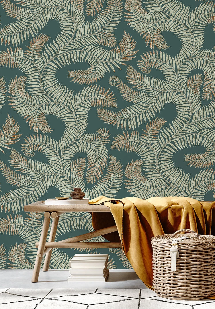 Josephine Munsey Bombe's Fernery Wallpaper In Olive & Celadon Les Jardins Royaux 10 Josephine Munsey Bombe's Fernery Wallpaper In Olive & Celadon Les Jardins Royaux