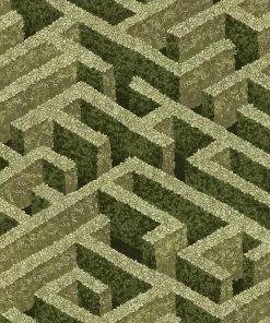 Josephine Munsey Labyrinth Wallpaper Olive Rose & Thorn