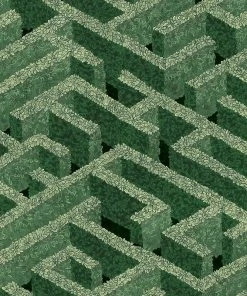 Josephine Munsey Rose & Thorn Labyrinth Wallpaper Green