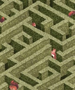 Josephine Munsey Les Jardins Royaux Labyrinth With Squirrel Wallpaper