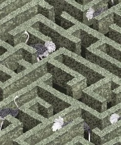 Josephine Munsey Labyrinth With Ostrich Wallpaper