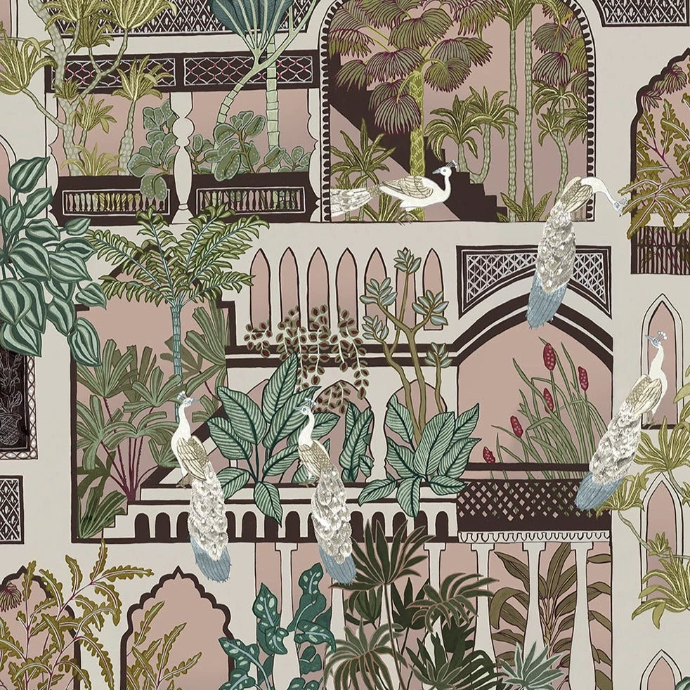 Josephine Munsey Peacock Arches Wallpaper Blush Pink 3 Josephine Munsey Peacock Arches Wallpaper Blush Pink