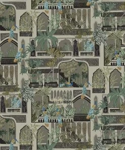 Josephine Munsey Peacock Arches Wallpaper Mushroom Grey 7 Josephine Munsey Peacock Arches Wallpaper Mushroom Grey