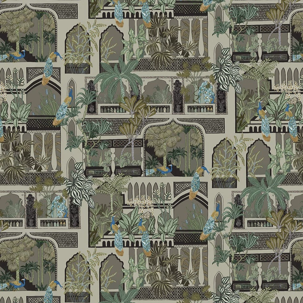 Josephine Munsey Peacock Arches Wallpaper Mushroom Grey 5 Josephine Munsey Peacock Arches Wallpaper Mushroom Grey