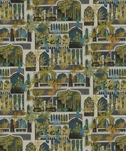 Josephine Munsey Peacock Arches Wallpaper Dark Teal