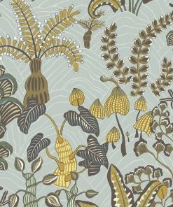 Josephine Munsey Woodland Floor Wallpaper Celadon And Lemon Wallpaper & Paint