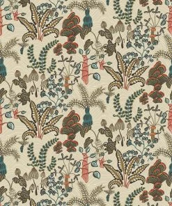 Josephine Munsey Woodland Floor Wallpaper Stone And Teal Wallpaper & Paint