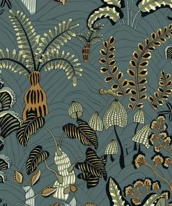 Josephine Munsey Wallpaper & Paint Woodland Floor Wallpaper Petrol And Sage