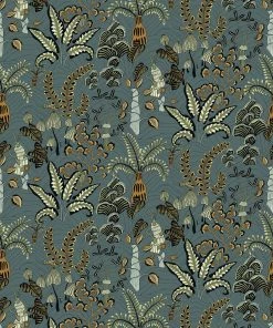 Josephine Munsey Wallpaper & Paint Woodland Floor Wallpaper Petrol And Sage