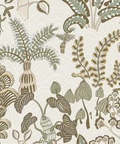 Josephine Munsey Woodland Floor Wallpaper Soft Olive Wallpaper & Paint