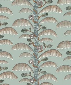 Josephine Munsey Palm Stripe Wallpaper In Clarke White Rose & Thorn
