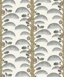Josephine Munsey Palm Stripe Wallpaper In Clarke White Rose & Thorn