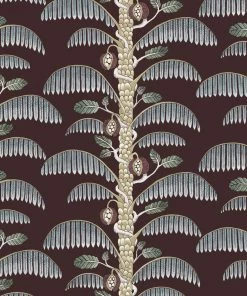 Josephine Munsey Palm Stripe Wallpaper In Clarke White Rose & Thorn