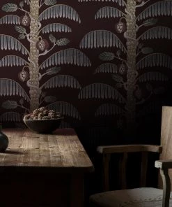 Josephine Munsey Rose & Thorn Palm Stripe Wallpaper In Radmoor Blue