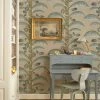 Josephine Munsey Palm Stripe Wallpaper In Edge Sand Rose & Thorn