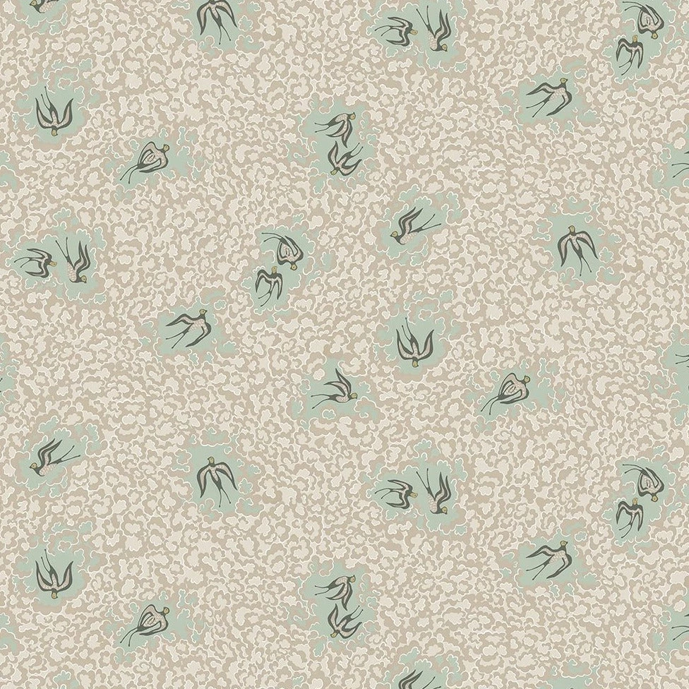 Josephine Munsey The Craftsman Bea's Swallows Wallpaper Chaingate Green & Ham Pink 9 Josephine Munsey The Craftsman Bea's Swallows Wallpaper Chaingate Green & Ham Pink