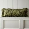 Josephine Munsey Labyrinth Lumbar Frilled Cushion Olive