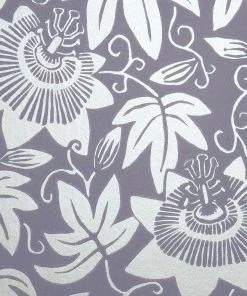 The Monkey Puzzle Tree Lilac And Silver Passion Flower Wallpaper By Alexis Snell