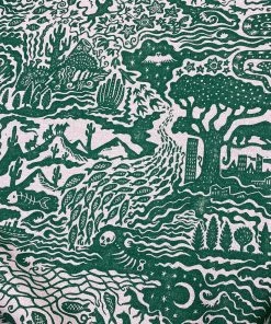 The Monkey Puzzle Tree'All Tomorrow's Futures' Emerald Green Linen By Alexis Snell New