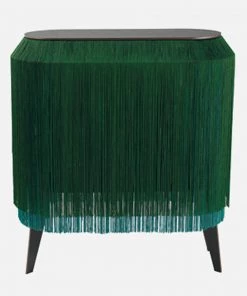 Ibride Baby Alpaga Fringed Bedside Table Sparkling Green Bohemian Dream