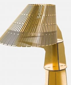 Ibride Junon - Brushed Gold Illuminated Goose Bedside Table & Lamp