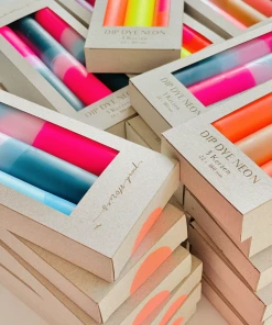 Pink Stories Neon Taper Candles Coconut Waterfall New