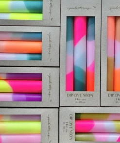 Pink Stories Neon Taper Candles Coconut Waterfall New