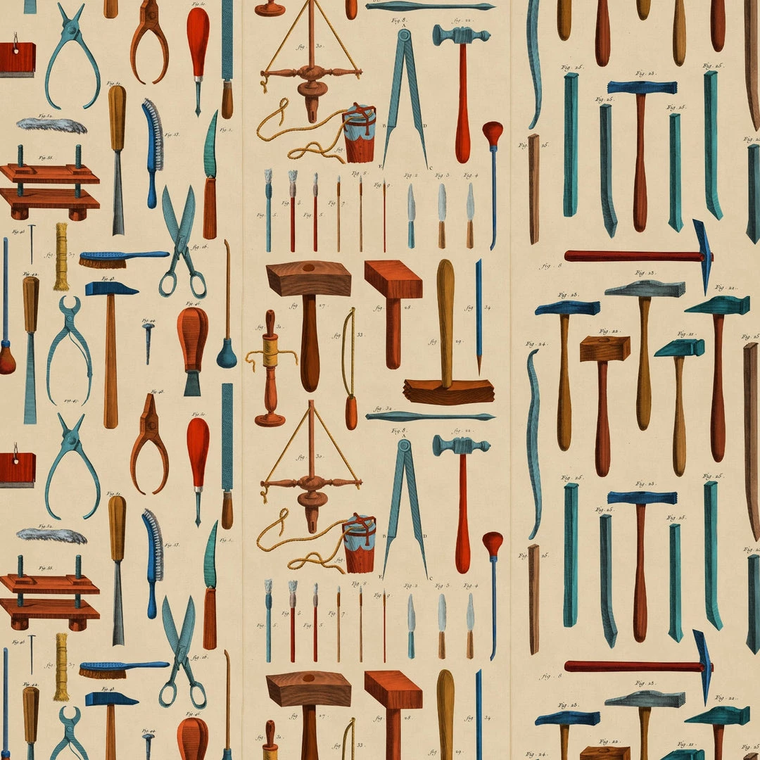 Mind The Gap Old Tools Anthracite Wallpaper Wallpaper & Paint 6 Mind The Gap Old Tools Anthracite Wallpaper Wallpaper & Paint