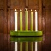 British Colour Standard New Oval Metal Candle Platter - Olive