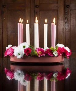 British Colour Standard Oval Metal Candle Platter - Brick Dust New