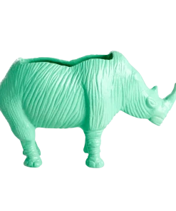 Rice By Rice METAL FLOWER POT - NEON GREEN