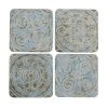 Thedesignyarduk Embossed Blue And Bronze Coasters Set Of Four New 2 Thedesignyarduk Embossed Blue And Bronze Coasters Set Of Four New