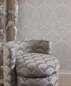 Liberty Fabrics New Deco Scallop Multi Jacquard Fabric, Pewter Dark