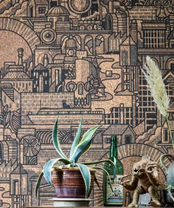 The Monkey Puzzle Tree New 'Hit The North' Superwide Cork Wallpaper By Drew Millward