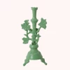 Rice By Rice Metal Candle Holder With Deer, Dusty Green New