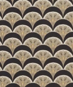 Liberty Fabrics Deco Scallop Multi Jacquard Fabric, Pewter New