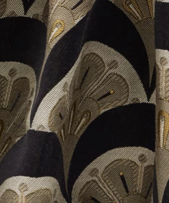 Liberty Fabrics Deco Scallop Multi Jacquard Fabric, Pewter New