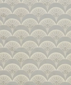 Liberty Fabrics Deco Scallop Multi Jacquard Fabric, Pewter New