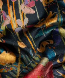 Liberty Fabrics Faria Flowers Vintage Velvet, Lichen & Marigold New