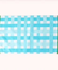 Rice By Rice Gingham Cotton Placemat In Blue & Green New