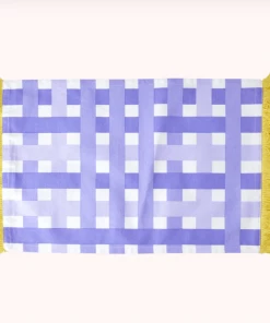 Rice By Rice Gingham Cotton Placemat In Purple & Yellow